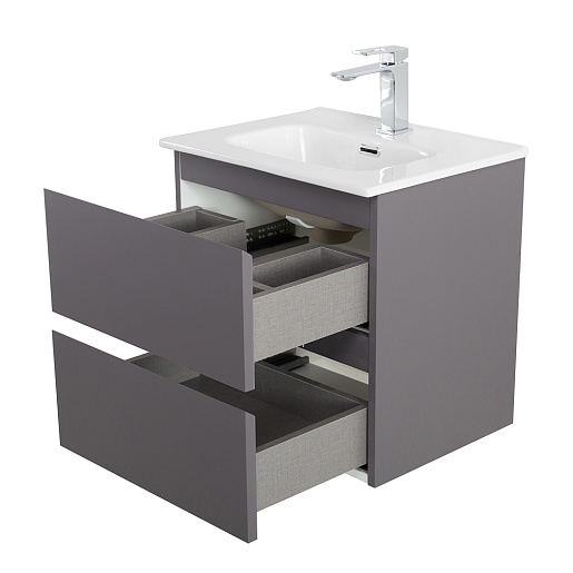 BelBagno Тумба с раковиной Kraft 39-50 подвесная Темно-Серый матовый с раковиной BB500/390ETL – фотография-10